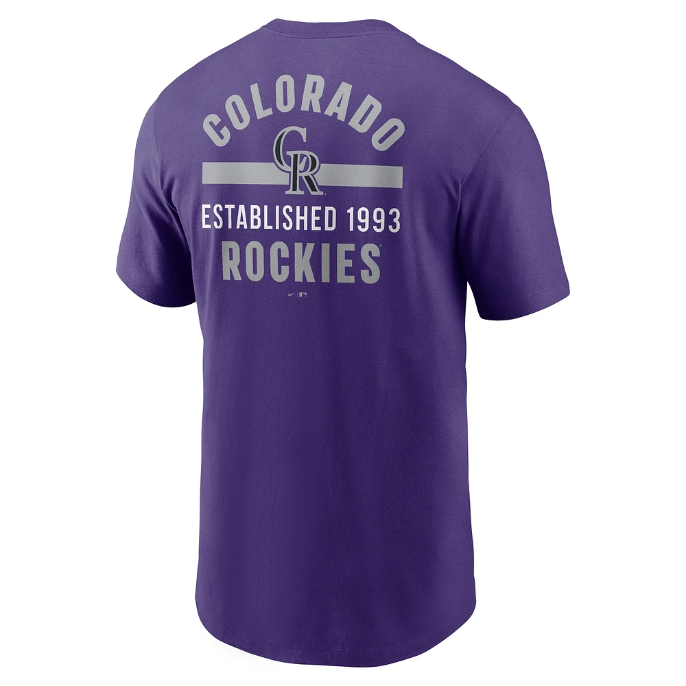 Men's Nike Purple Colorado Rockies 2-Hit T-Shirt