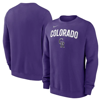 Sweat-shirt Nike violet des Colorado Rockies pour homme