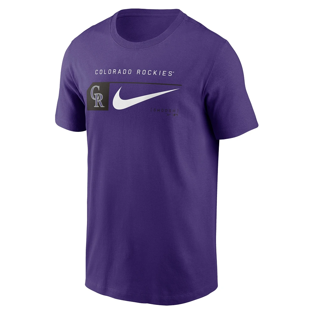 Men's Nike Purple Colorado Rockies Team Swoosh Lockup T-Shirt