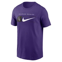 Men's Nike Purple Colorado Rockies Team Swoosh Lockup T-Shirt