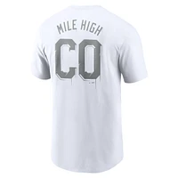 Men's Nike White Colorado Rockies Mile High Hometown T-Shirt