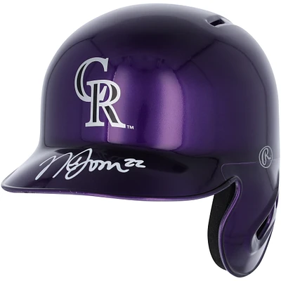 Nolan Jones Colorado Rockies Autographed Alternate Chrome Mini Batting Helmet - Fanatics Exclusive