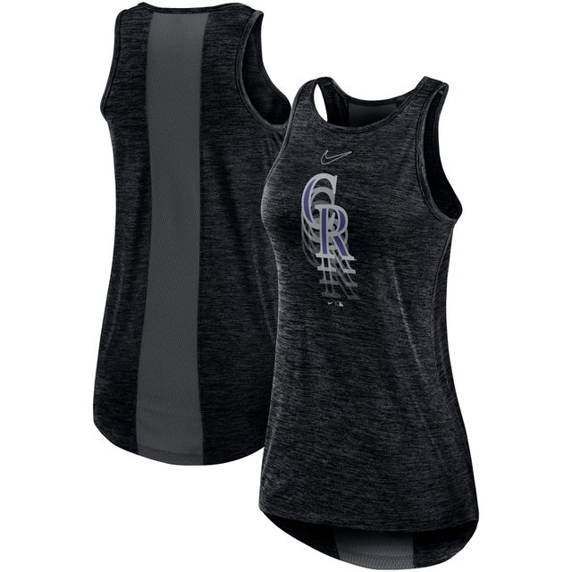 Débardeur de performance à col haut et logo Nike des Rockies du Colorado noir pour femme