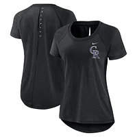 Women's Nike  Heather Black Colorado Rockies Summer Breeze Raglan Fashion T-Shirt