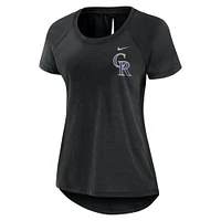 Women's Nike  Heather Black Colorado Rockies Summer Breeze Raglan Fashion T-Shirt