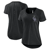 Women's Nike  Heather Black Colorado Rockies Summer Breeze Raglan Fashion T-Shirt