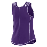Women's WEAR by Erin Andrews Purple Colorado Rockies Contrast Stitch Tank Top