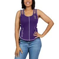 Women's WEAR by Erin Andrews Purple Colorado Rockies Contrast Stitch Tank Top