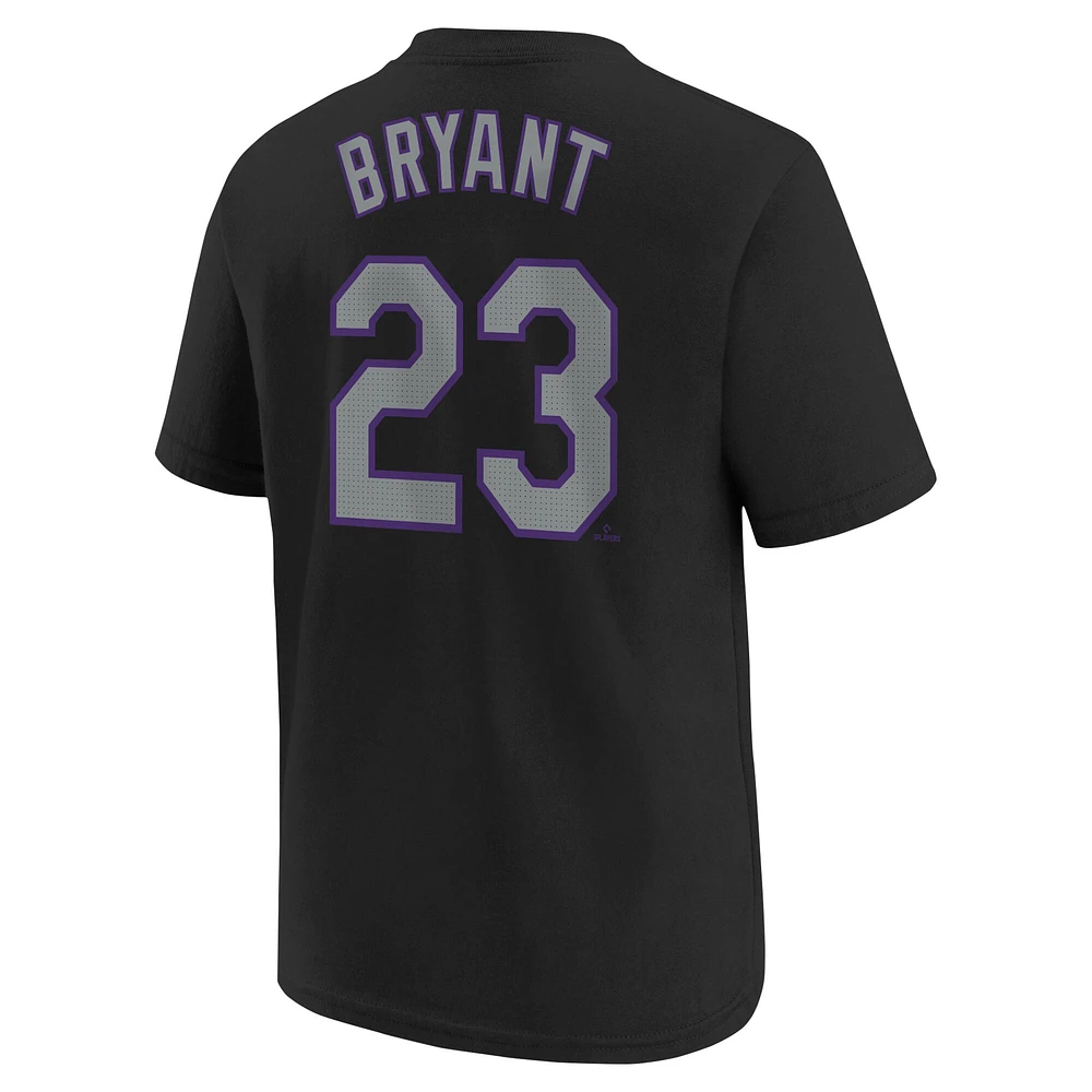 Youth Nike Kris Bryant Black Colorado Rockies Home Player Name & Number T-Shirt