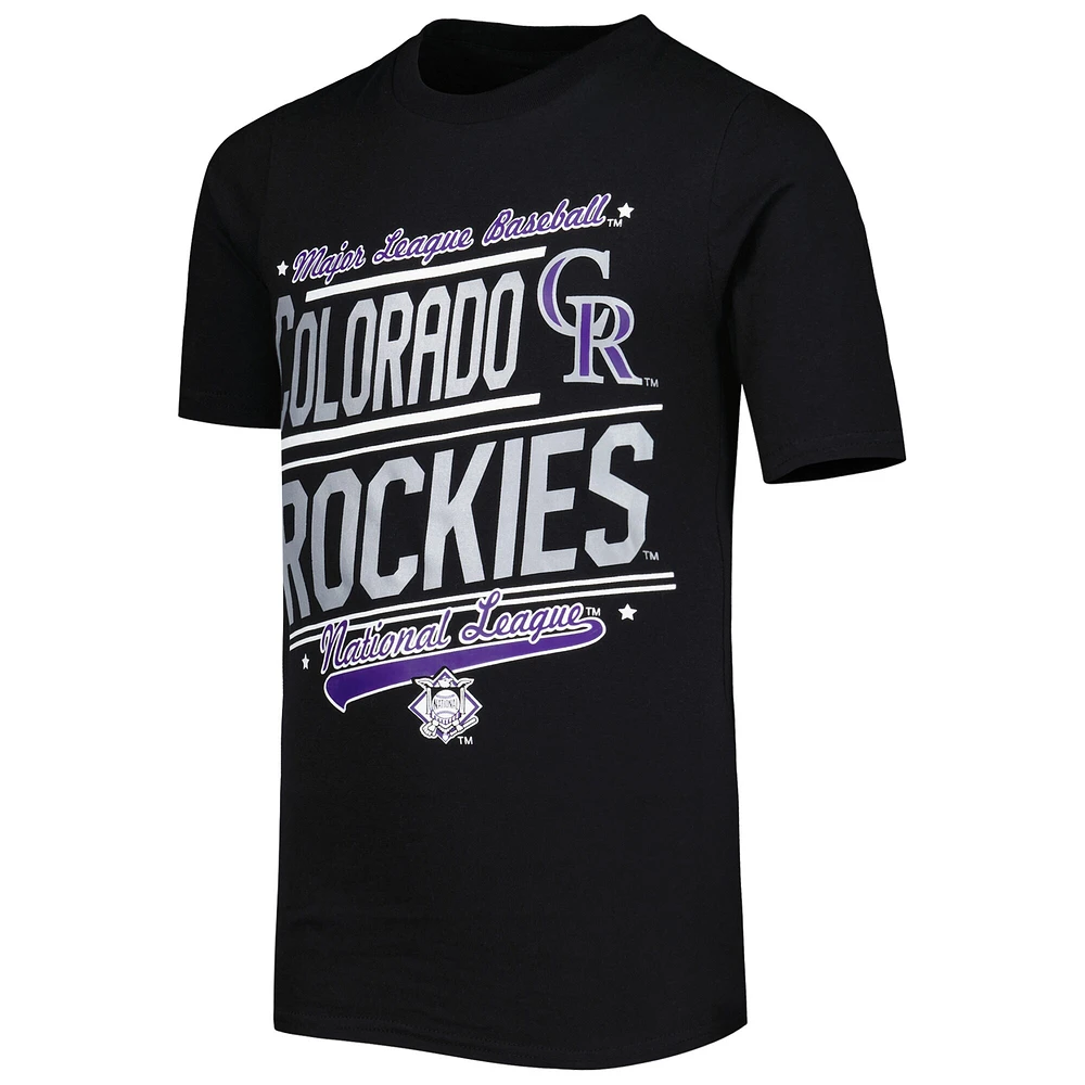 Youth Stitches Black/White Colorado Rockies Combo T-Shirt Set