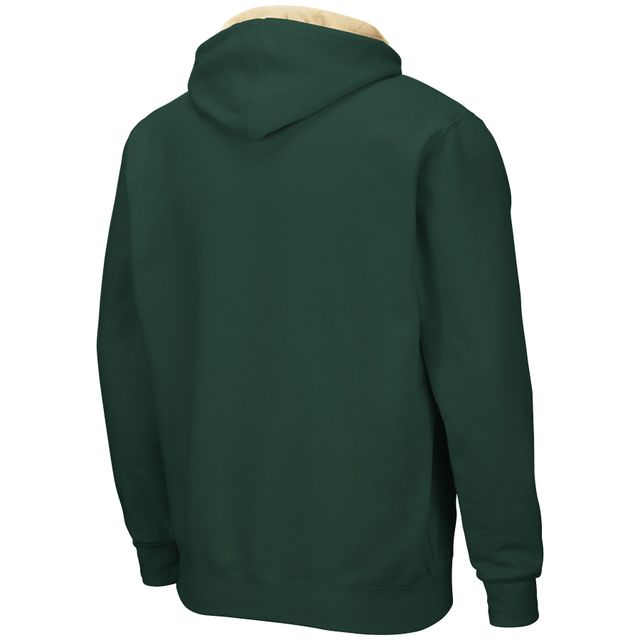 Colosseum Green Colorado State Rams Arch & Logo 3.0 Sweat à capuche entièrement zippé pour homme