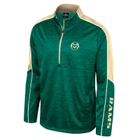 Veste à demi-zip chinée Colosseum Green Colorado State Rams pour hommes