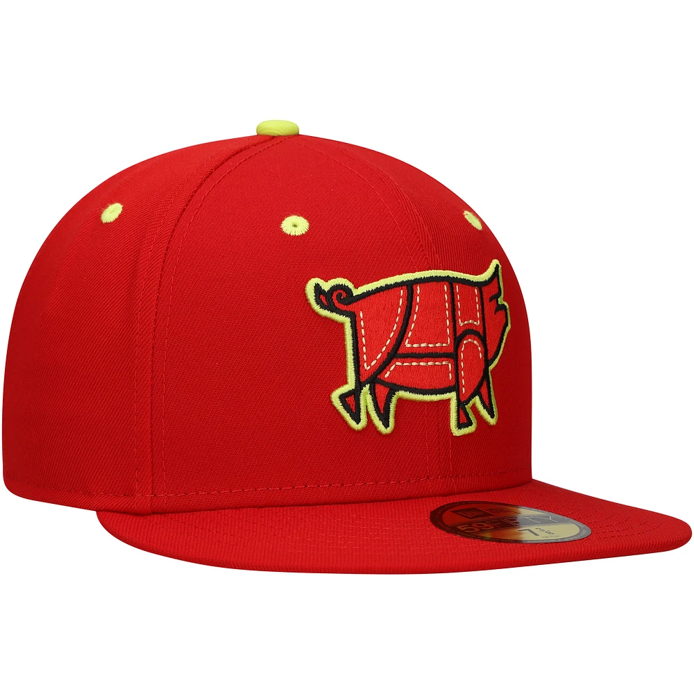 Casquette ajustée New Era Chicharrones de Columbia Copa la Diversión 59FIFTY rouge pour homme