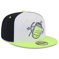 Men's New Era White Columbia Fireflies Authentic Collection Alternate Logo 59FIFTY Fitted Hat