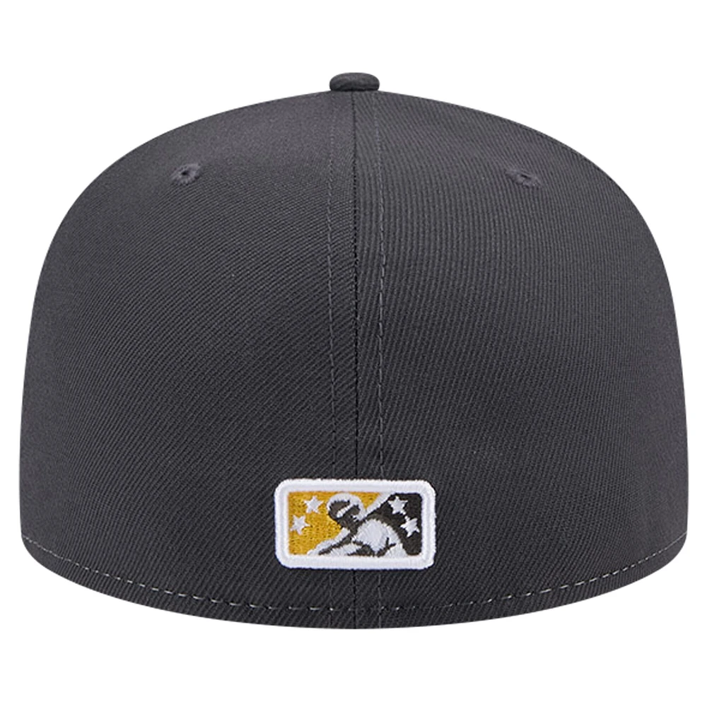 Men's New Era White Columbia Fireflies Theme Night Grits 59FIFTY Fitted Hat