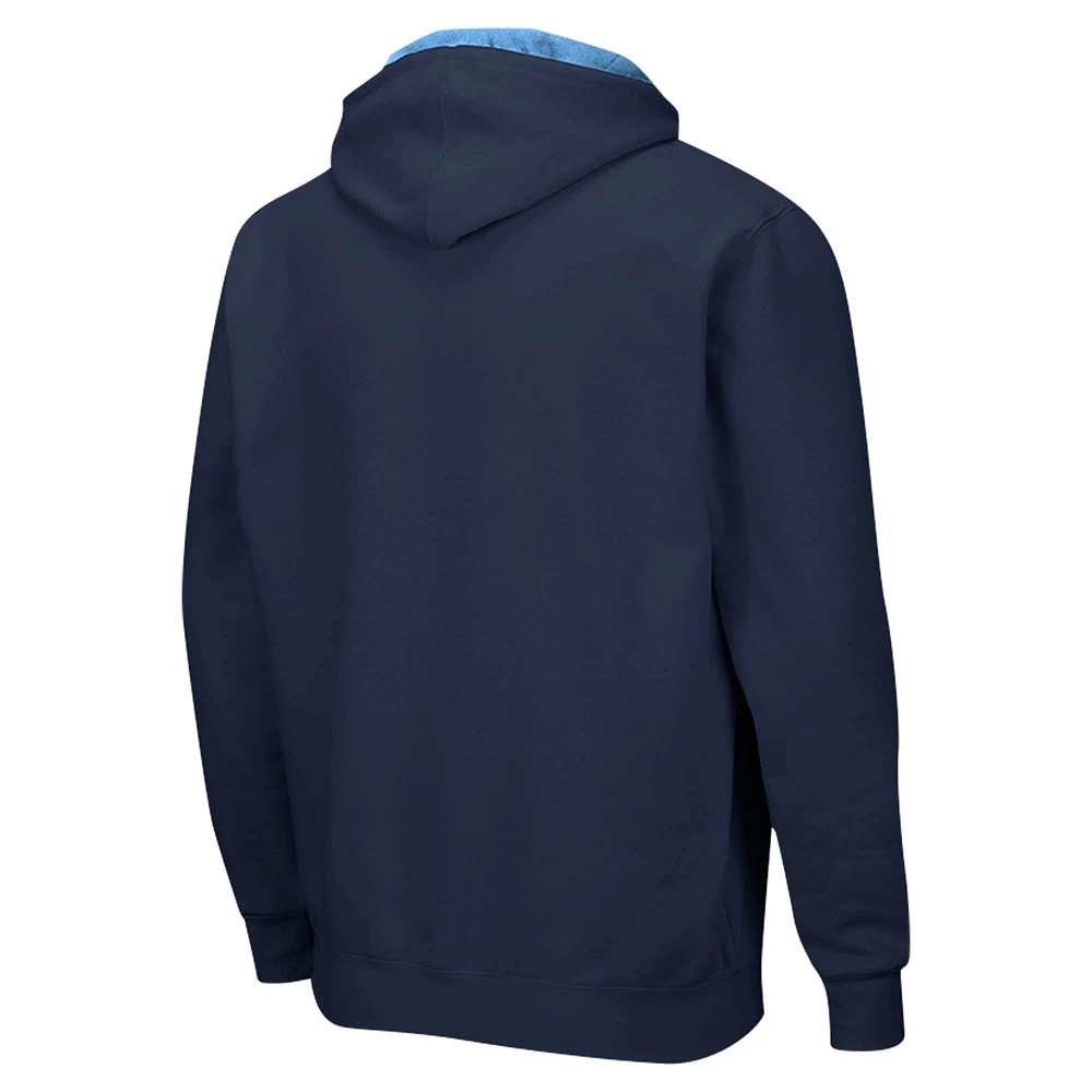 Men's Colosseum Navy Columbia University Arch & Logo 3.0 Full-Zip Hoodie