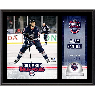 Plaque sublimée de la série Stadium Series 2025 de la LNH des Blue Jackets de Columbus de 12 po x 15 po avec glace utilisée lors du match - Édition limitée à 250 exemplaires