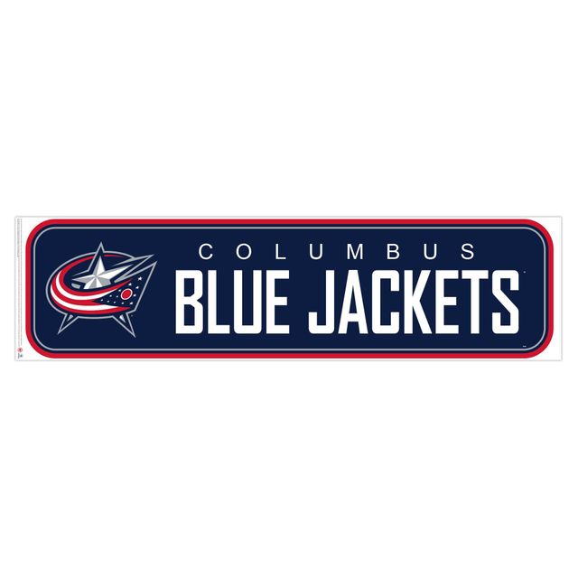 Blue Jackets de Columbus - Décalcomanie murale longue conception repositionnable de l'équipe 90'' x 23''