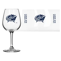 Columbus Blue Jackets Logo 12oz. Stemmed Wine Glass