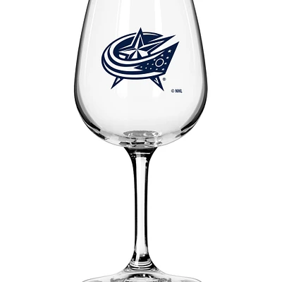 Columbus Blue Jackets Logo 12oz. Stemmed Wine Glass