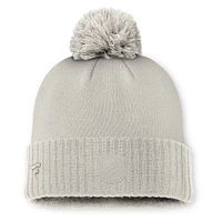 Men's Fanatics  Gray Columbus Blue Jackets Road 7 Cuffed Knit Hat with Pom