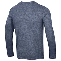 Champion Heather Navy Columbus Blue Jackets T-shirt à manches longues tri-mélange multi-logos