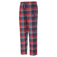Men's Concepts Sport Red/Navy Columbus Blue Jackets Region Flannel Sleep Pants