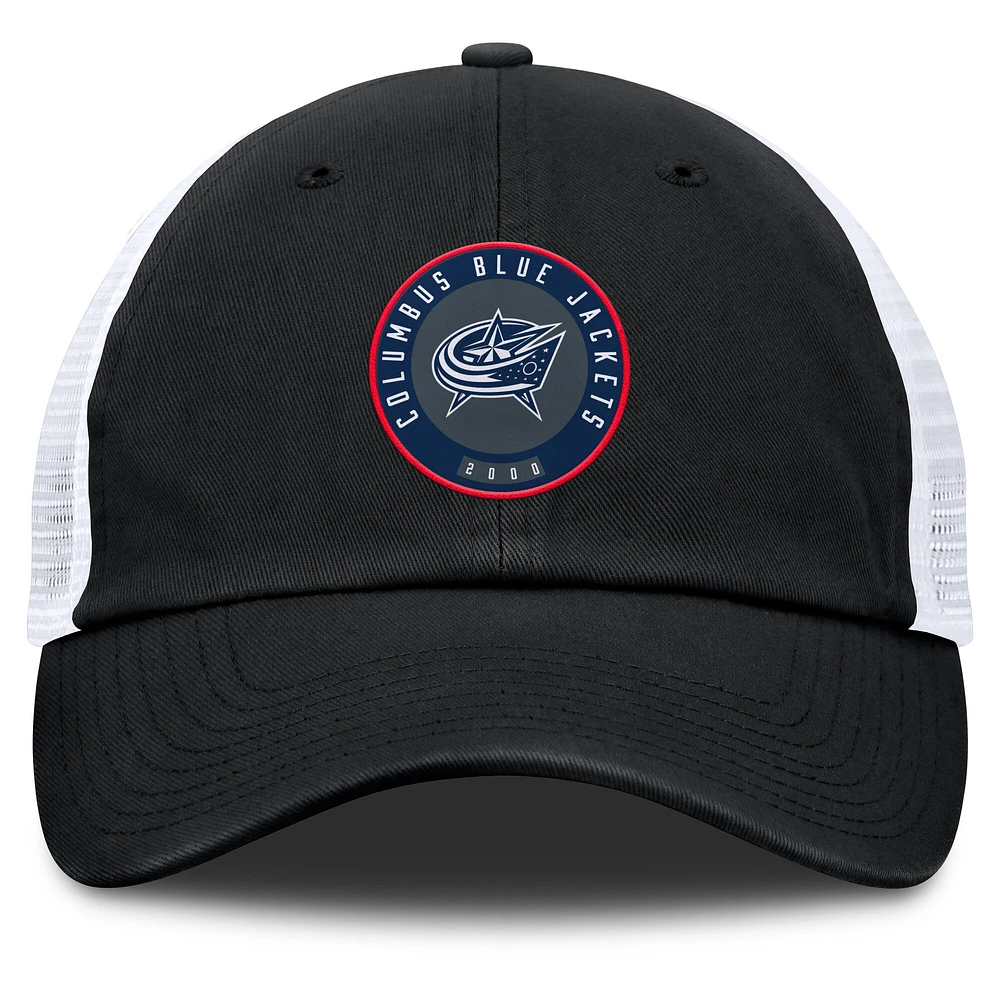 Men's Fanatics Black Columbus Blue Jackets Averie Trucker Adjustable Hat