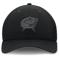Men's Fanatics Black Columbus Blue Jackets Pro Road Logo Mesh Flex Hat