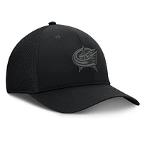 Men's Fanatics Black Columbus Blue Jackets Pro Road Logo Mesh Flex Hat