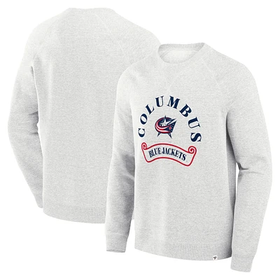Sweat-shirt à capuche en polaire raglan Columbus Blue Jackets de Fanatics Heather Gray pour hommes