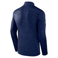 Men's Fanatics  Heather Navy Columbus Blue Jackets Authentic Pro Quarter-Zip Pullover Top