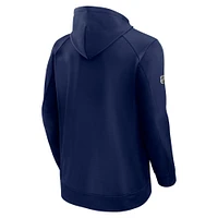 Men's Fanatics  Navy Columbus Blue Jackets Authentic Pro Rink Fleece Pullover Hoodie