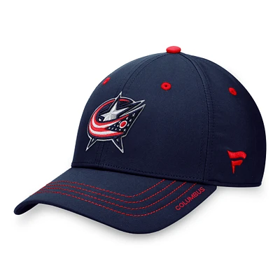 Fanatics pour hommes de marque Navy Columbus Blue Jackets Authentic Pro Rink Flex Hat