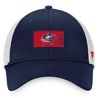 Men's Fanatics Navy Columbus Blue Jackets Authentic Pro Rink Trucker Snapback Hat
