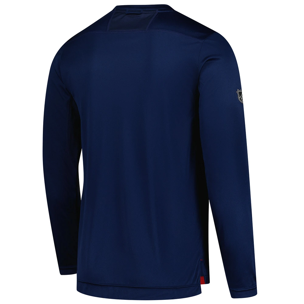 Men's Fanatics Navy Columbus Blue Jackets Authentic Pro Tech Long Sleeve T-Shirt