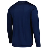 Men's Fanatics Navy Columbus Blue Jackets Authentic Pro Tech Long Sleeve T-Shirt