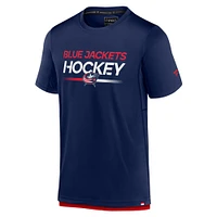 Men's Fanatics  Navy Columbus Blue Jackets Authentic Pro Tech T-Shirt