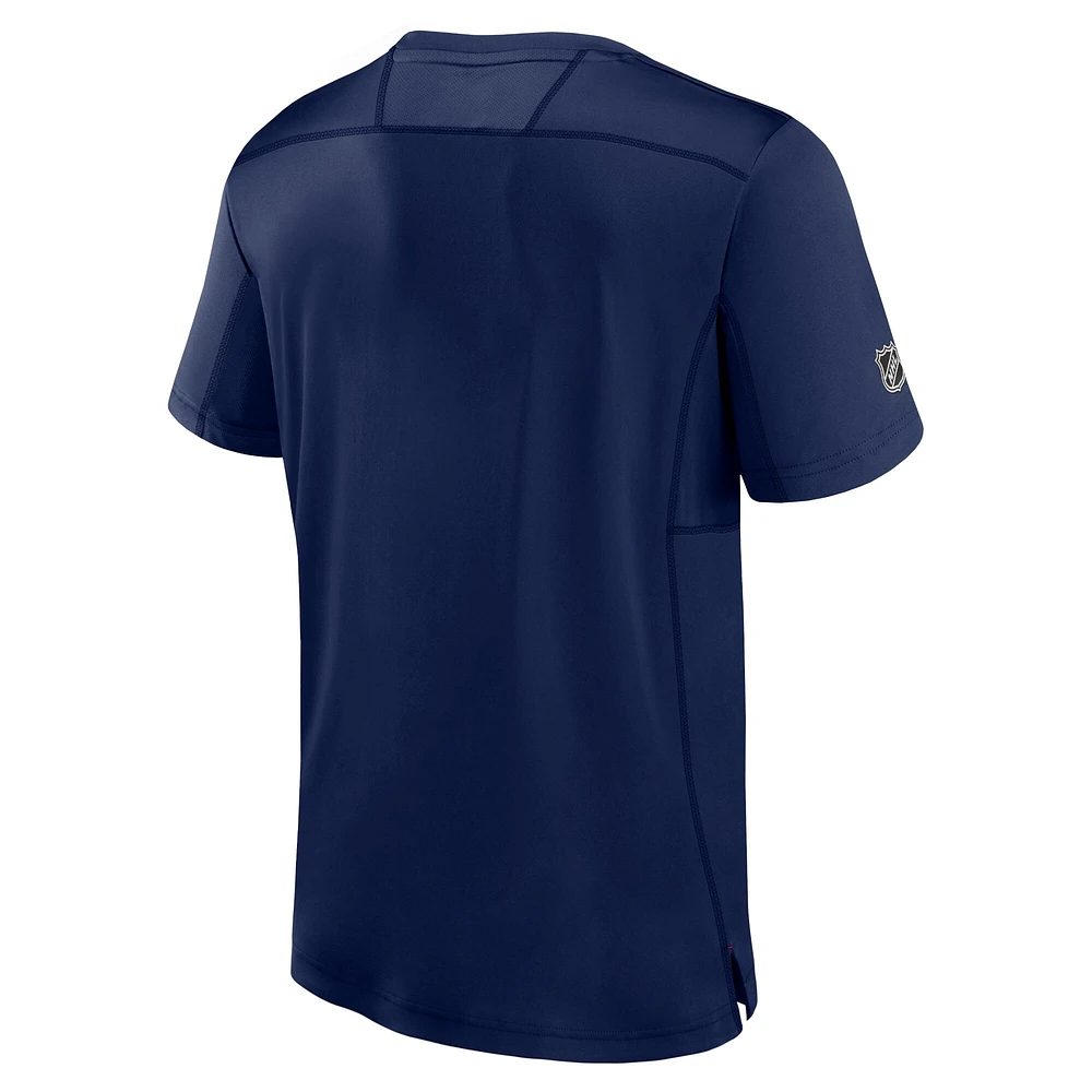 Men's Fanatics  Navy Columbus Blue Jackets Authentic Pro Tech T-Shirt