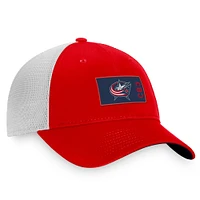 Men's Fanatics Red/White Columbus Blue Jackets Authentic Pro Rink Trucker Snapback Hat