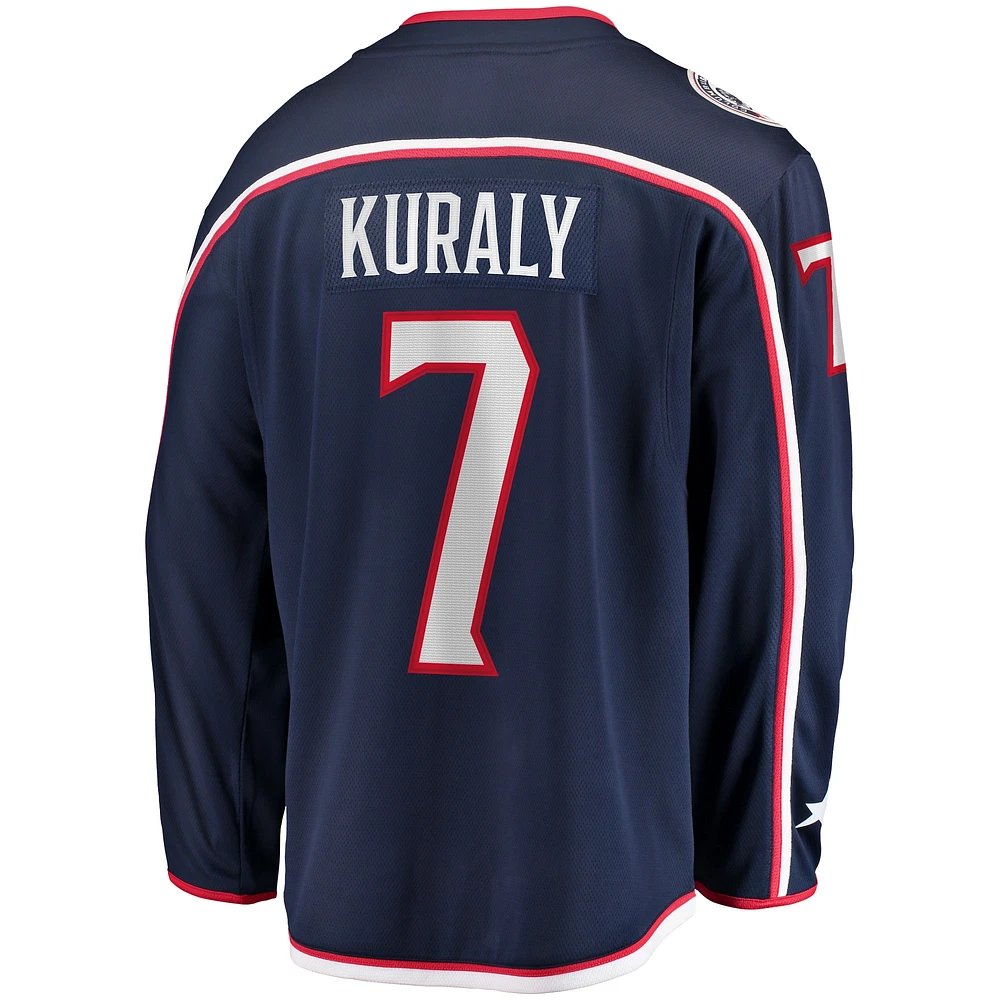 Men's Fanatics Sean Kuraly Navy Columbus Blue Jackets Home Breakaway Player Jersey