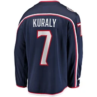 Men's Fanatics Sean Kuraly Navy Columbus Blue Jackets Home Breakaway Player Jersey