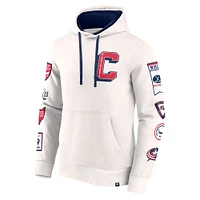 Men's Fanatics White Columbus Blue Jackets Letterman Fleece Pullover Hoodie