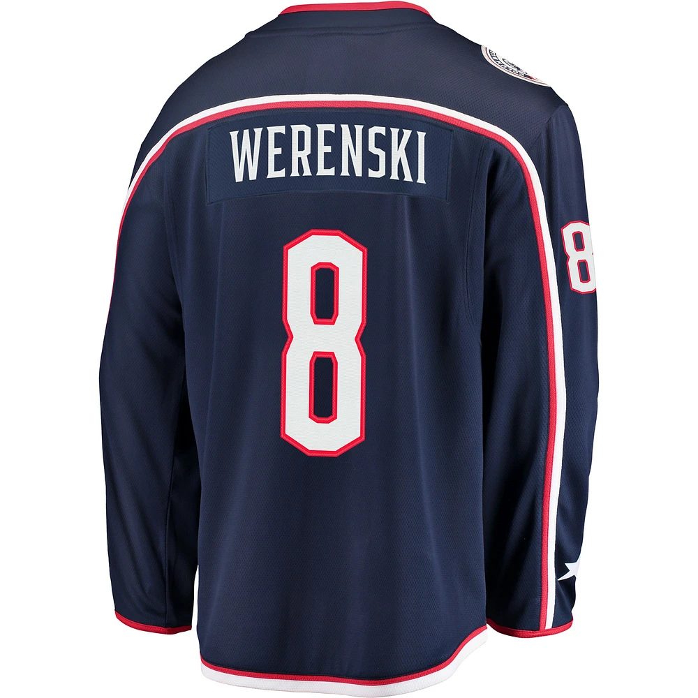 Men's Fanatics Zach Werenski Navy Columbus Blue Jackets Breakaway Jersey