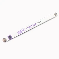 White Columbus Blue Jackets Hockey Fights Cancer Personalized Ribbon Keychain