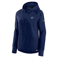 Women's Fanatics  Heather Navy Columbus Blue Jackets Authentic Pro Pullover Hoodie