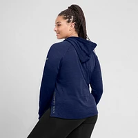 Women's Fanatics  Heather Navy Columbus Blue Jackets Authentic Pro Pullover Hoodie