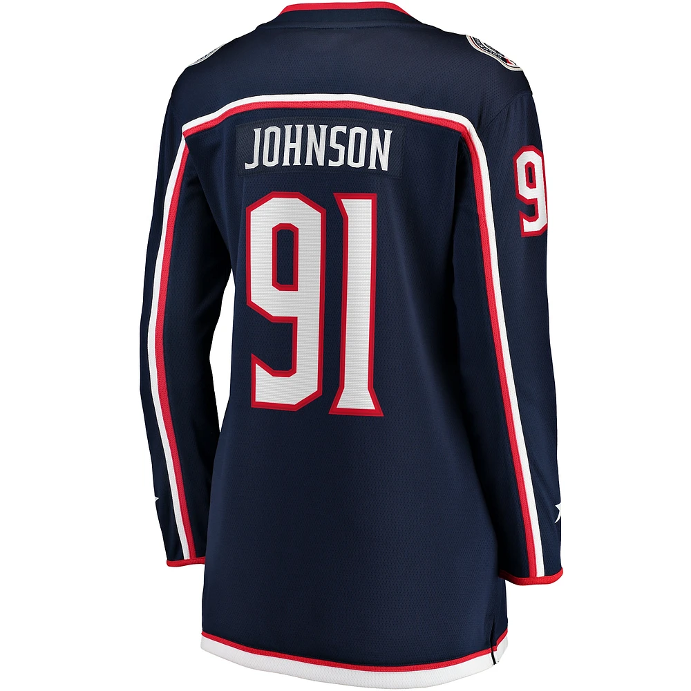 Women's Fanatics Kent Johnson Navy Columbus Blue Jackets Home Breakaway Player Jersey
