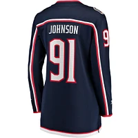 Women's Fanatics Kent Johnson Navy Columbus Blue Jackets Home Breakaway Player Jersey