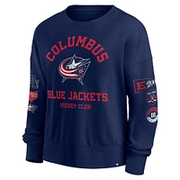 Women's Fanatics Navy Columbus Blue Jackets Go Team Pullover Sweatshirt